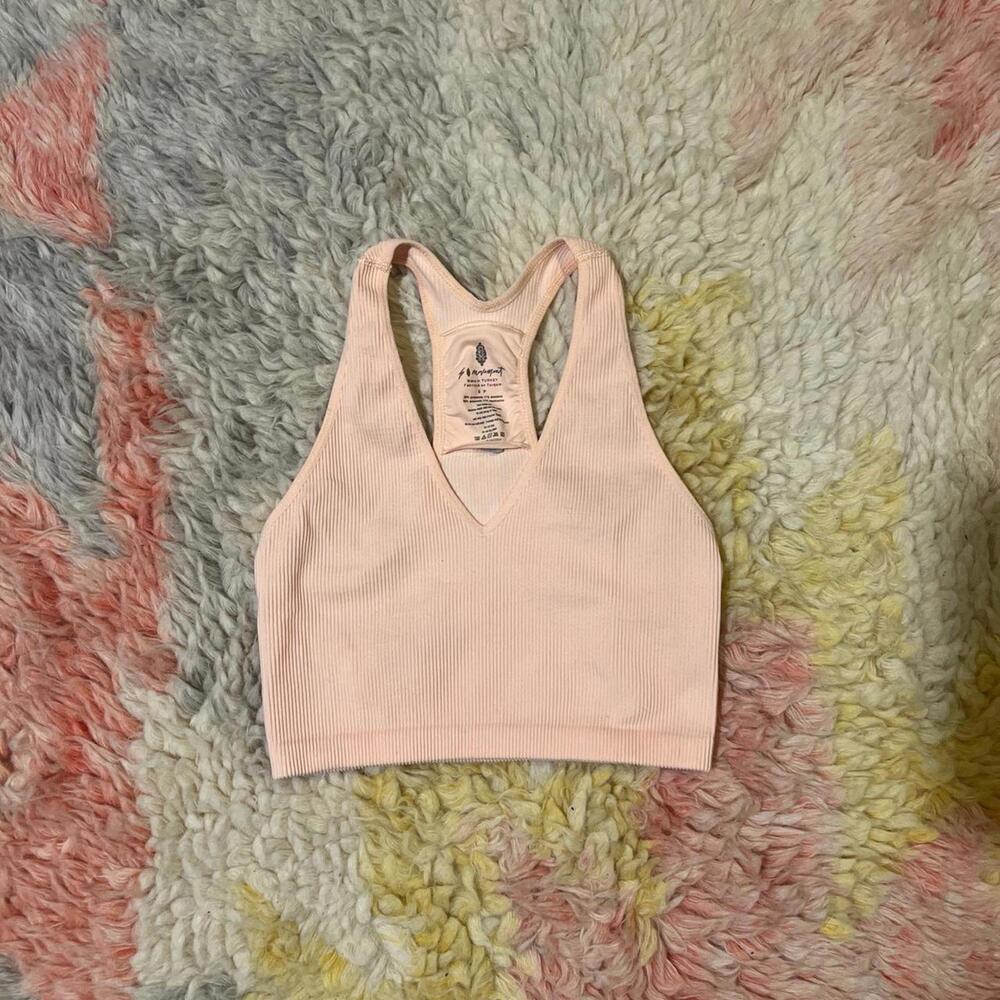 light pink free people cropped tank top